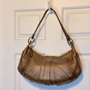 Bronze leather handbag w/strap - Banana Republic w/pocket inside.